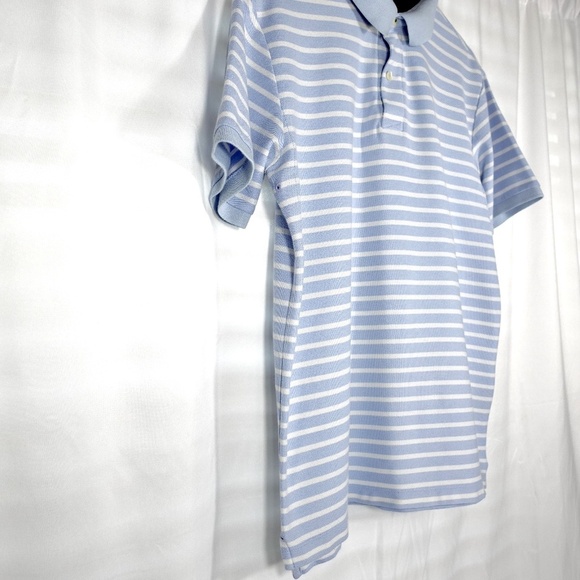 Men's | Nautica | Light Blue Horizontal Striped Polo Shirt Top - Picture 6 of 12